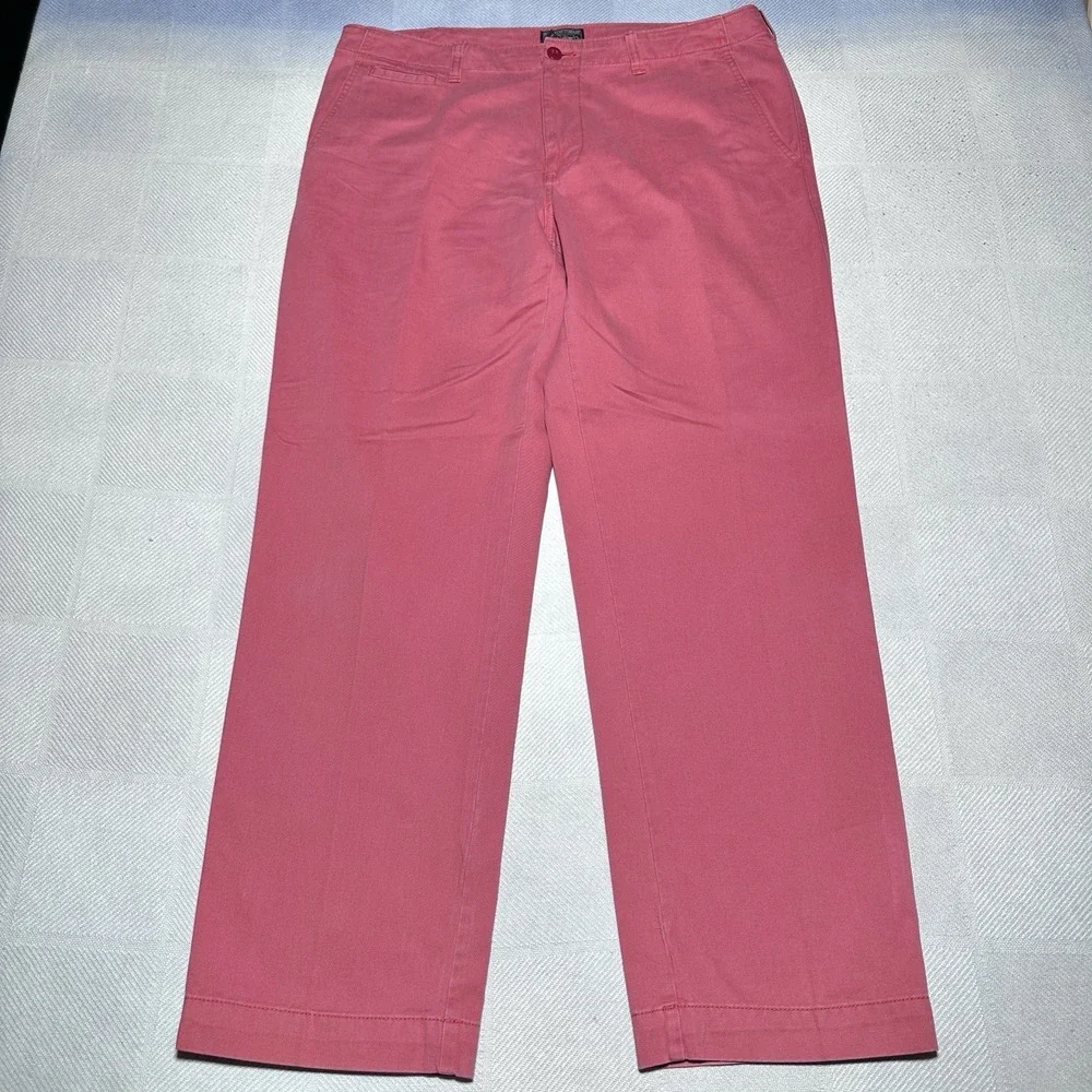 Polo Jeans Co Ralph Lauren Chino Pant Mens 36x32 Pink Straight Flat Front Cotton